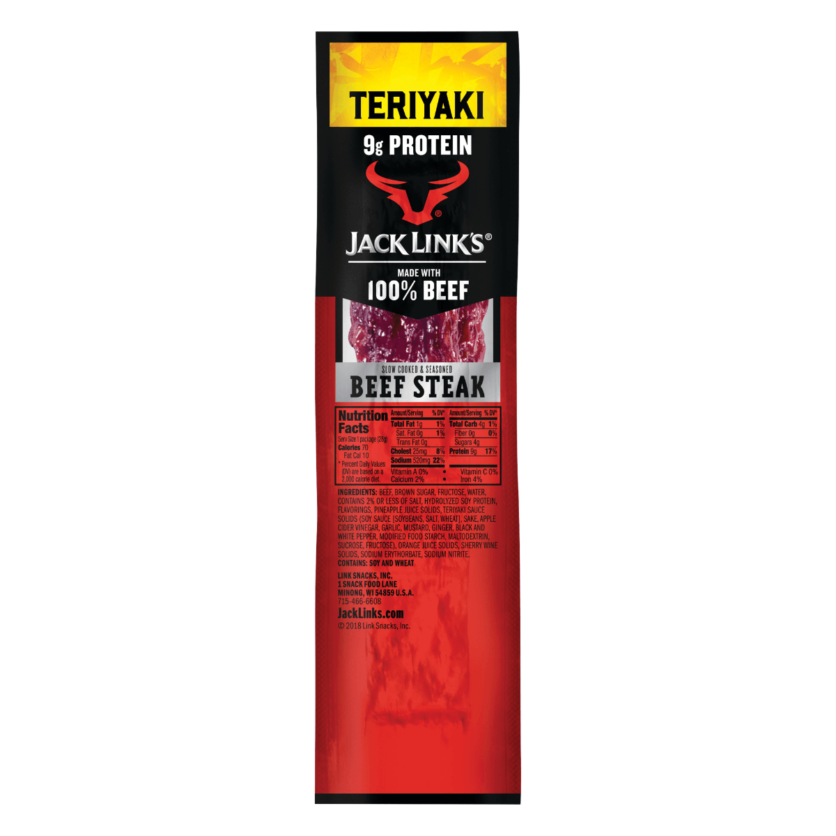 JACK LINK'S BEEF TERIYAKI STEAK, Approved for NYS Inmate Care