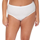 WOMEN'S PLUS COTTON BRIEF PANTY, WHITE 3 PACK