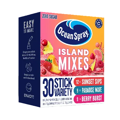OCEAN SPRAY ISLAND MIXES VARIETY PACK - 30 PACK, Approved for NYS