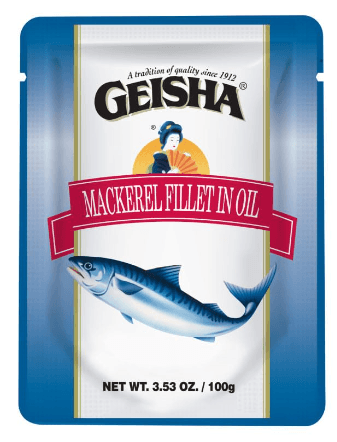 GEISHA POUCHED MACKEREL FILLET, Approved for NYS Inmate Care