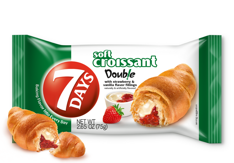 7DAYS SOFT CROISSANT WITH STRAWBERRY & VANILLA FILLING (6 PACK)