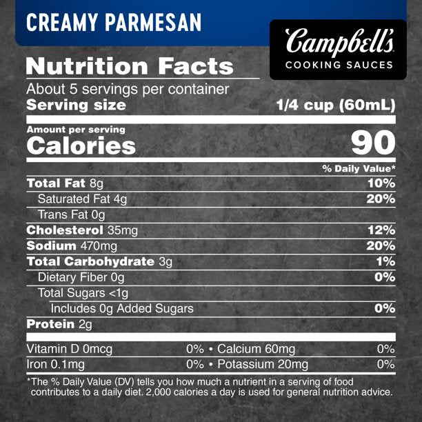 CAMPBELL'S COOKING SAUCES - CREAMY PARMESAN