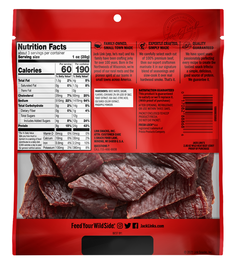 JACK LINK'S WILD HEAT BEEF JERKY