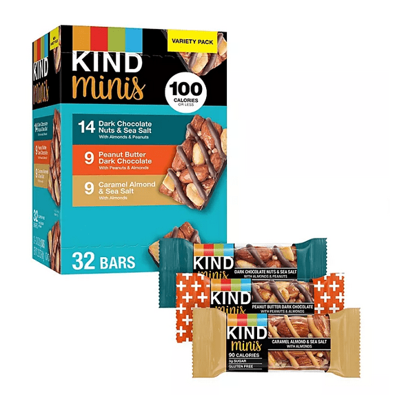 KIND MINI NUT BAR 3-FLAVOR VARIETY PACK (32 COUNT)