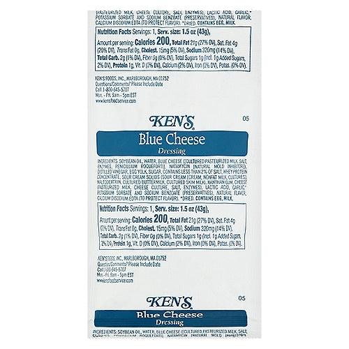 Ken's Blue Cheese Dressing, 1.5 oz Ken's Blue Cheese Dressing, 1.5 oz