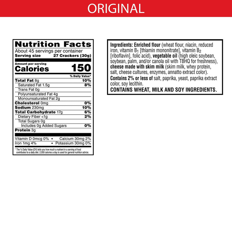 CHEEZ-IT BAKED SNACK CRACKERS, 2 PACK