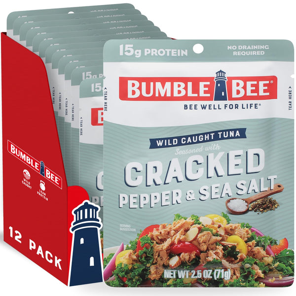 BUMBLE BEE TUNA - CRACKED PEPPER & SEA SALT (12 PACK)