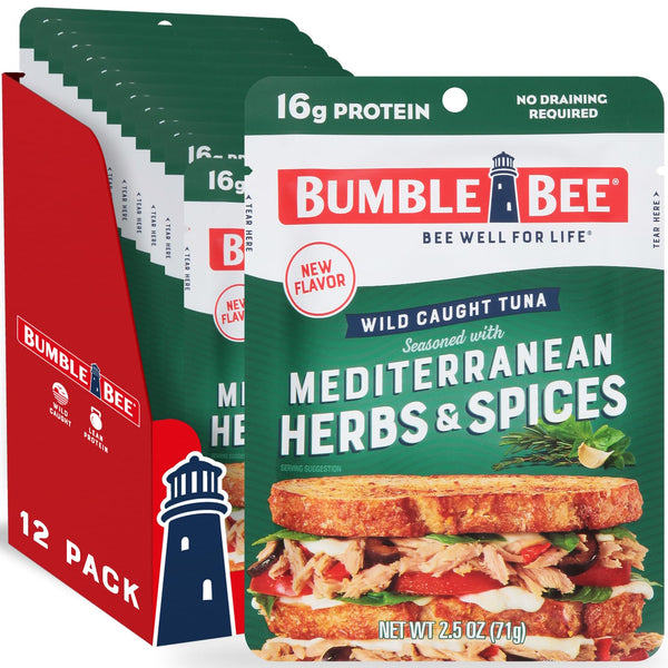 BUMBLE BEE TUNA - MEDITERRANEAN HERBS & SPICES (12 PACK)