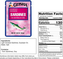 GEISHA POUCHED SMOKED SARDINES IN SOYBEAN OIL