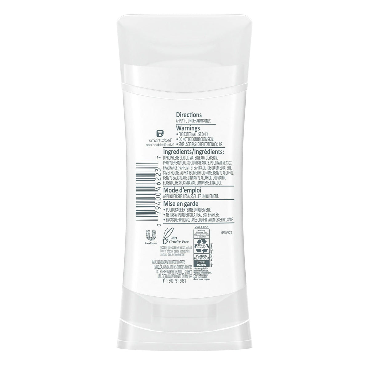 DOVE BEAUTY 0% ALUMINUM COCONUT & PINK DEODORANT STICK, Approved