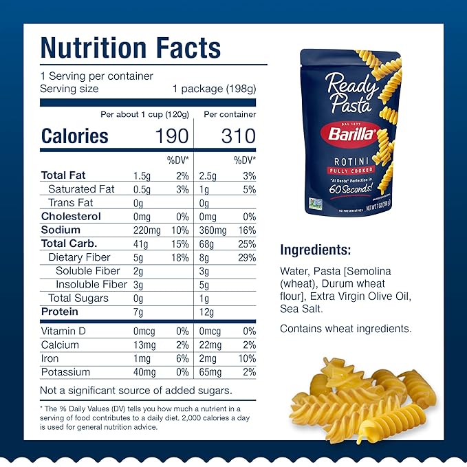 BARILLA READY PASTA ROTINI