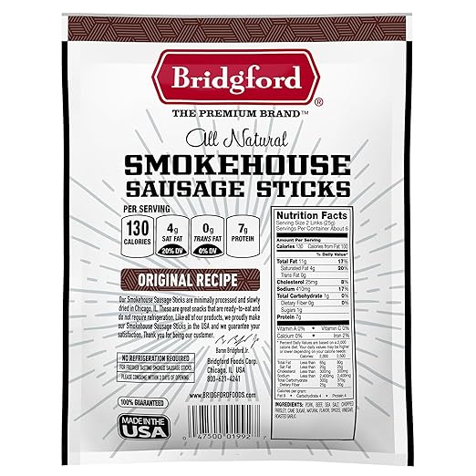 BRIDGFORD SMOKEHOUSE SAUSAGE STICKS ORIGINAL