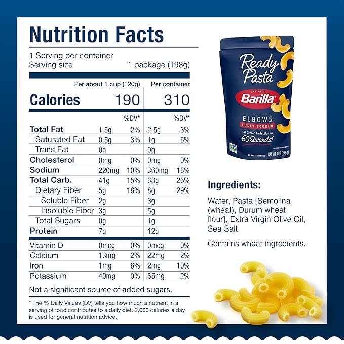 BARILLA READY PASTA ELBOWS