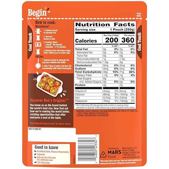 BEN'S ORIGINAL READY RICE - Whole Grain Brown Rice