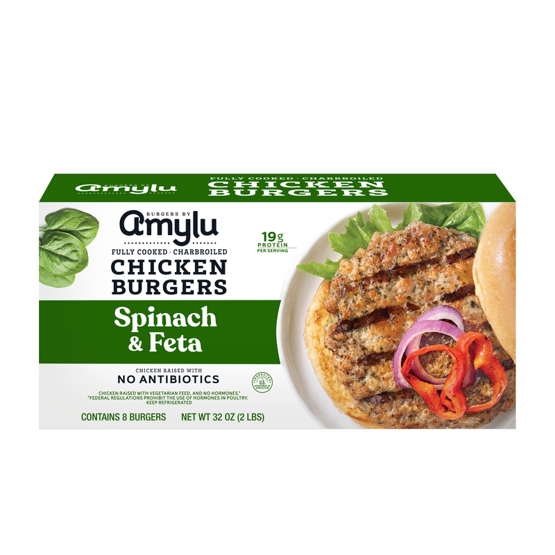 AMYLU SPINACH FETA CHICKEN BURGER