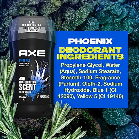 AXE ACTION DEODORANT STICK, PHOENIX CRUSHED MINT & ROSEMARY, 2.7 OZ