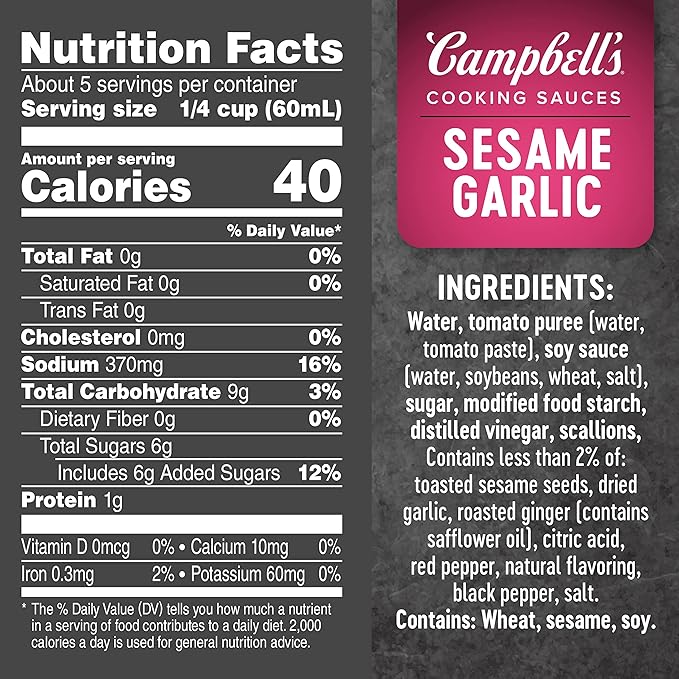 CAMPBELL'S COOKING SAUCES - SESAME GARLIC