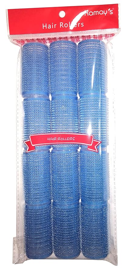 HAIR ROLLERS CURLERS SELF GRIP HOLDING (12 PIECE)