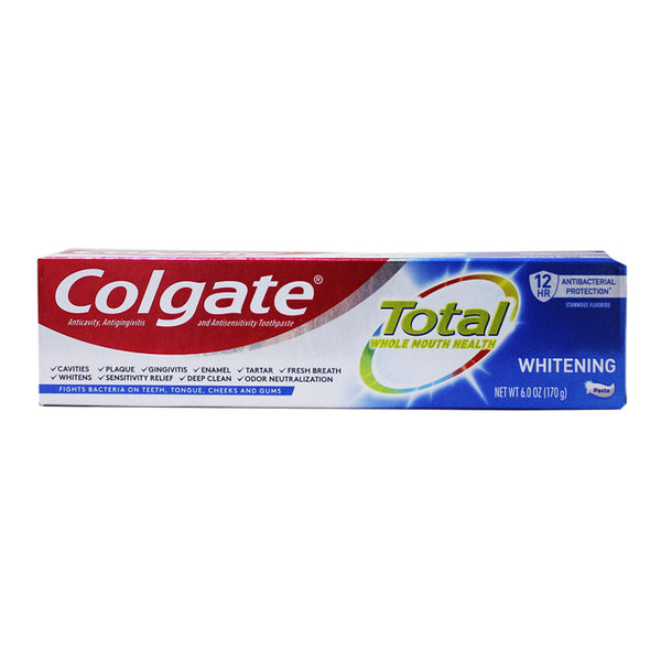 COLGATE TOTAL WHITENING TOOTHPASTE, MINT, 6.0 OZ