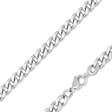 DIAMOND CUT CURB CHAIN NECKLACE 18"