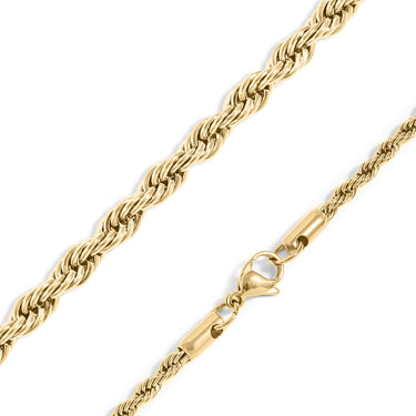 18K GOLD PVD ROPE CHAIN NECKLACE 18"