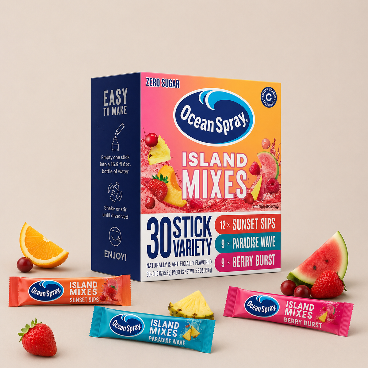 OCEAN SPRAY ISLAND MIXES VARIETY PACK - 30 PACK, Approved for NYS