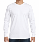 JERZEES LONG SLEEVE POCKET T SHIRT - WHITE