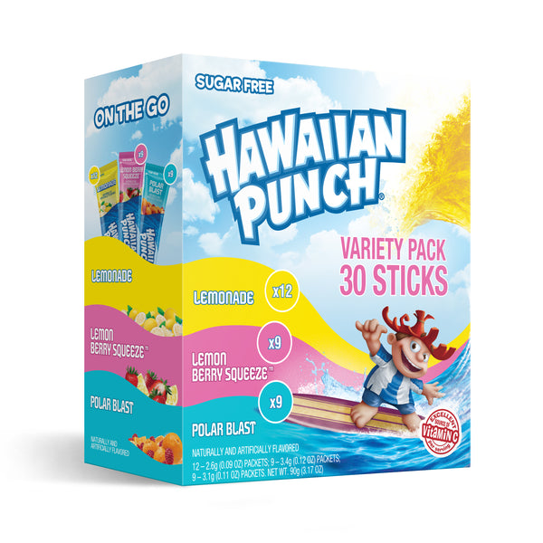 HAWAIIAN PUNCH VARIETY STICKS - LEMONADE, LEMON BERRY SQUEEZE, POLAR BLAST