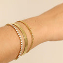 18K GOLD DIAMOND CUT CURB CHAIN BRACELET