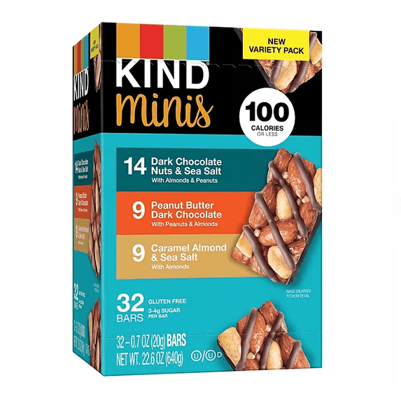 KIND MINI NUT BAR 3-FLAVOR VARIETY PACK (32 COUNT)