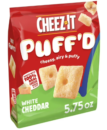 CHEEZ-IT PUFF'D DOUBLE CHEESE WHITE CHEDDAR