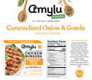 AMYLU CARAMALIZED ONION & AGED WHITE CHEDDAR CHICKEN BURGER (4 PACK)