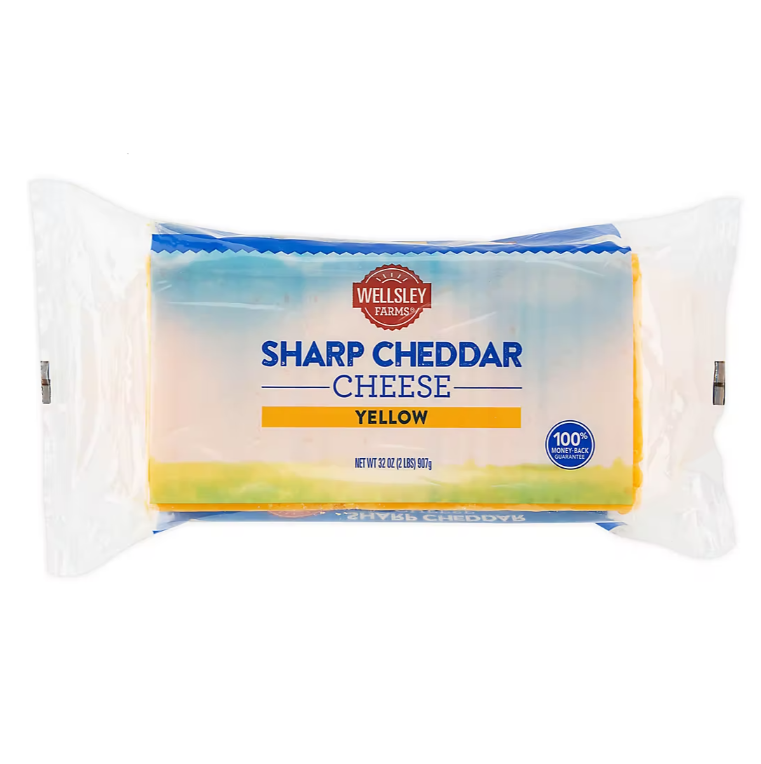 WELLSLEY FARMS BLOCK SHARP YELLOW CHEDDAR CHEESE