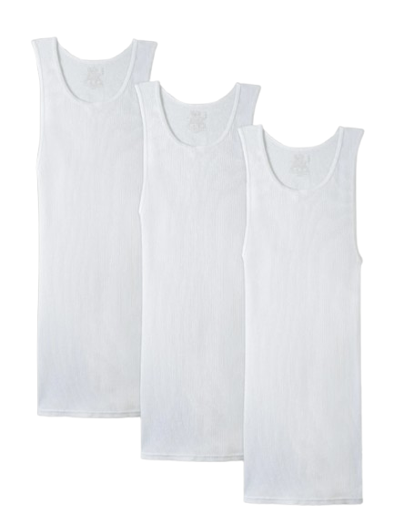 FRUIT OF THE LOOM TAGLESS TANK TOPS - 3 PACK