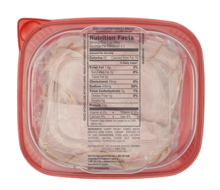 HILLSHIRE FARM THIN SLICED TURKEY BREAST OVEN ROAST