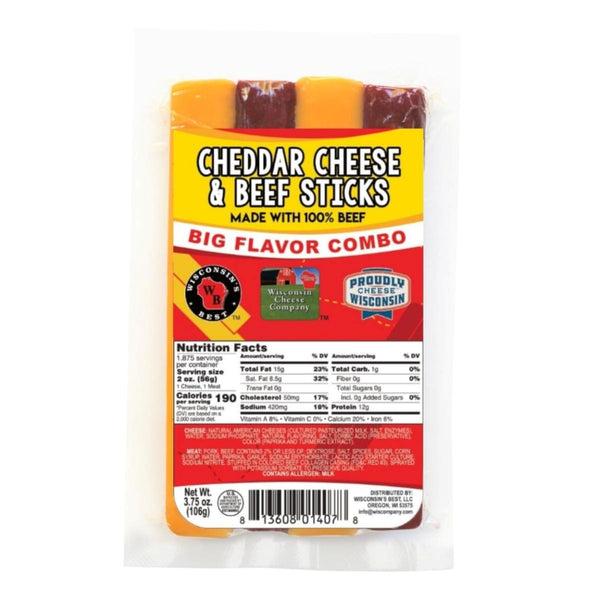 WISCONSIN CHEDDAR CHEESE & BEEF STICKS