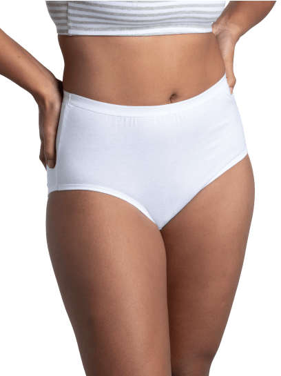 WOMEN'S COTTON BRIEF PANTY, WHITE 3 PACK