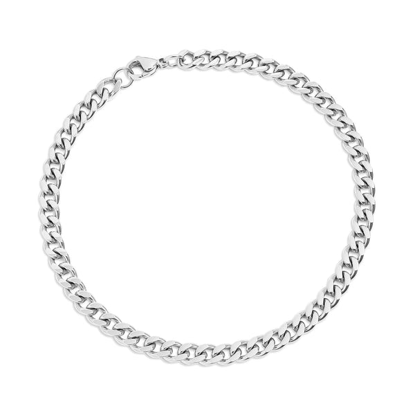 Stainless Steel Diamond Cut Curb Chain Bracelet