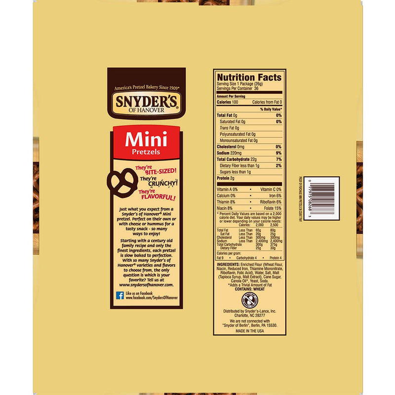 SNYDER PRETZELS (36 PACKS)