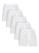 MEN'S RELAXED FIT BOXERS, WHITE 5 PACK