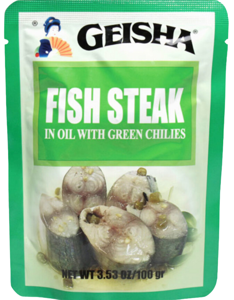 GEISHA FISH STEAKS IN SOYBEAN OIL WITH GREEN CHILI