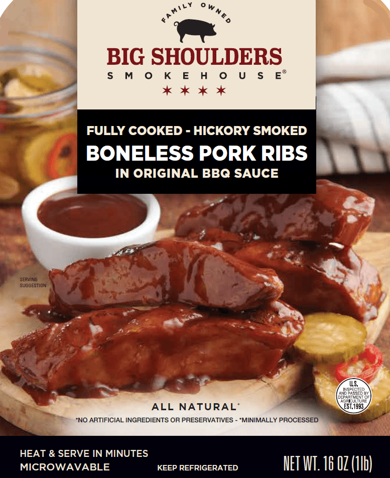 BIG SHOULDERS SMOKEHOUSE BONELESS PORK RIBS - ORIGINAL BBQ SAUCE ...