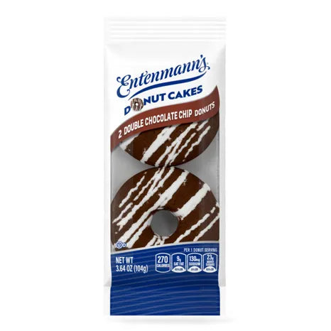 ENTENMANN'S DOUBLE CHOCOLATE CHIP DONUT, 2 PACK