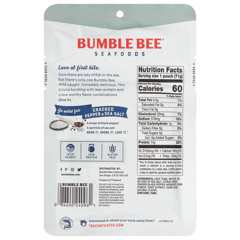 BUMBLE BEE TUNA - CRACKED PEPPER & SEA SALT (12 PACK)