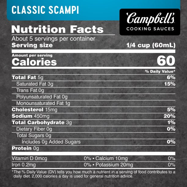 CAMPBELL'S COOKING SAUCES - CLASSIC SCAMPI