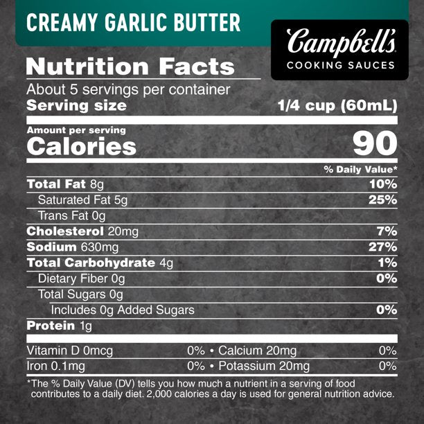 CAMPBELL'S COOKING SAUCES - CREAMY GARLIC BUTTER CHICKEN