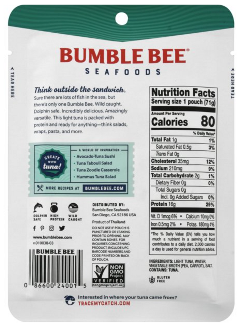 BUMBLE BEE TUNA - WILD CAUGHT LIGHT