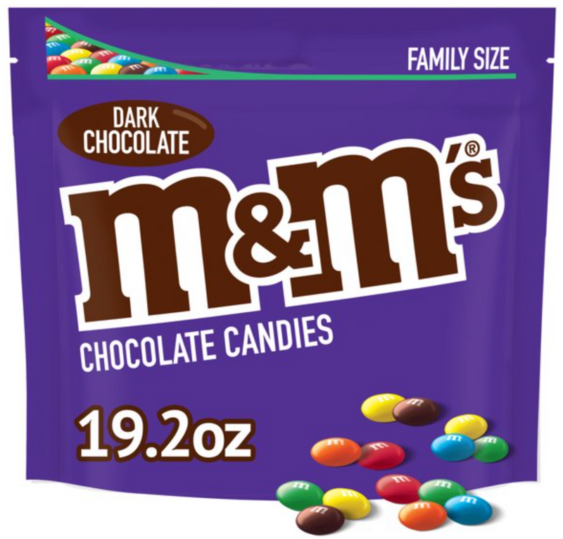 M&M DARK CHOCOLATE CANDIES - FAMILY SIZE