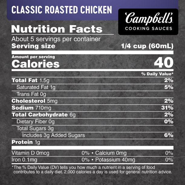 CAMPBELL'S COOKING SAUCES - CLASSIC OVEN ROASTED CHICKEN