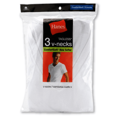 WHITE TEES (3 PACK) VNECK - Emma's Premium Inmate Care Package Services 
